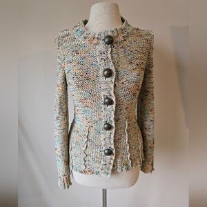 BCBGMAXAZRIA Women's Multi-Color Knit Cardigan Sweater Size M.